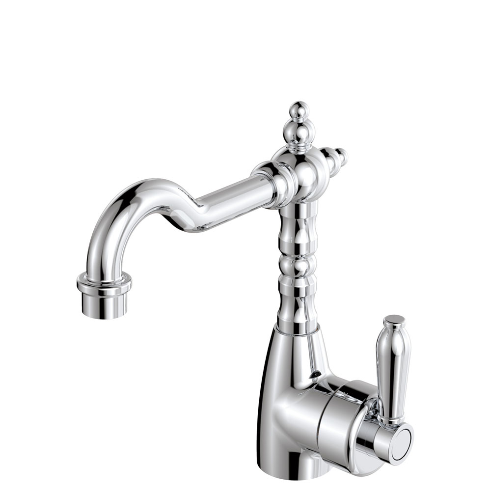 Fienza Eleanor Shepherds Crook Basin Mixer, Chrome / Chrome