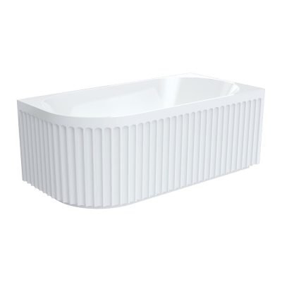 Fienza Eleanor Fluted 1500mm Left-Hand Acrylic Corner Bath