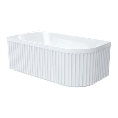 Fienza Eleanor Fluted 1500mm Right-Hand Acrylic Corner Bath