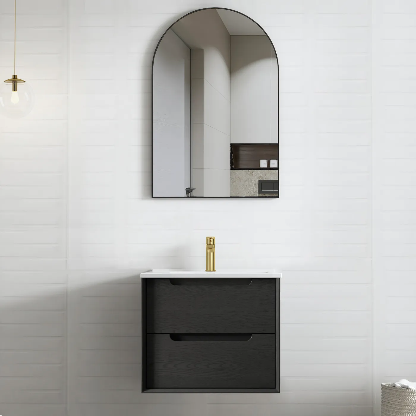 Byron Black Oak Vanity Only 600mm