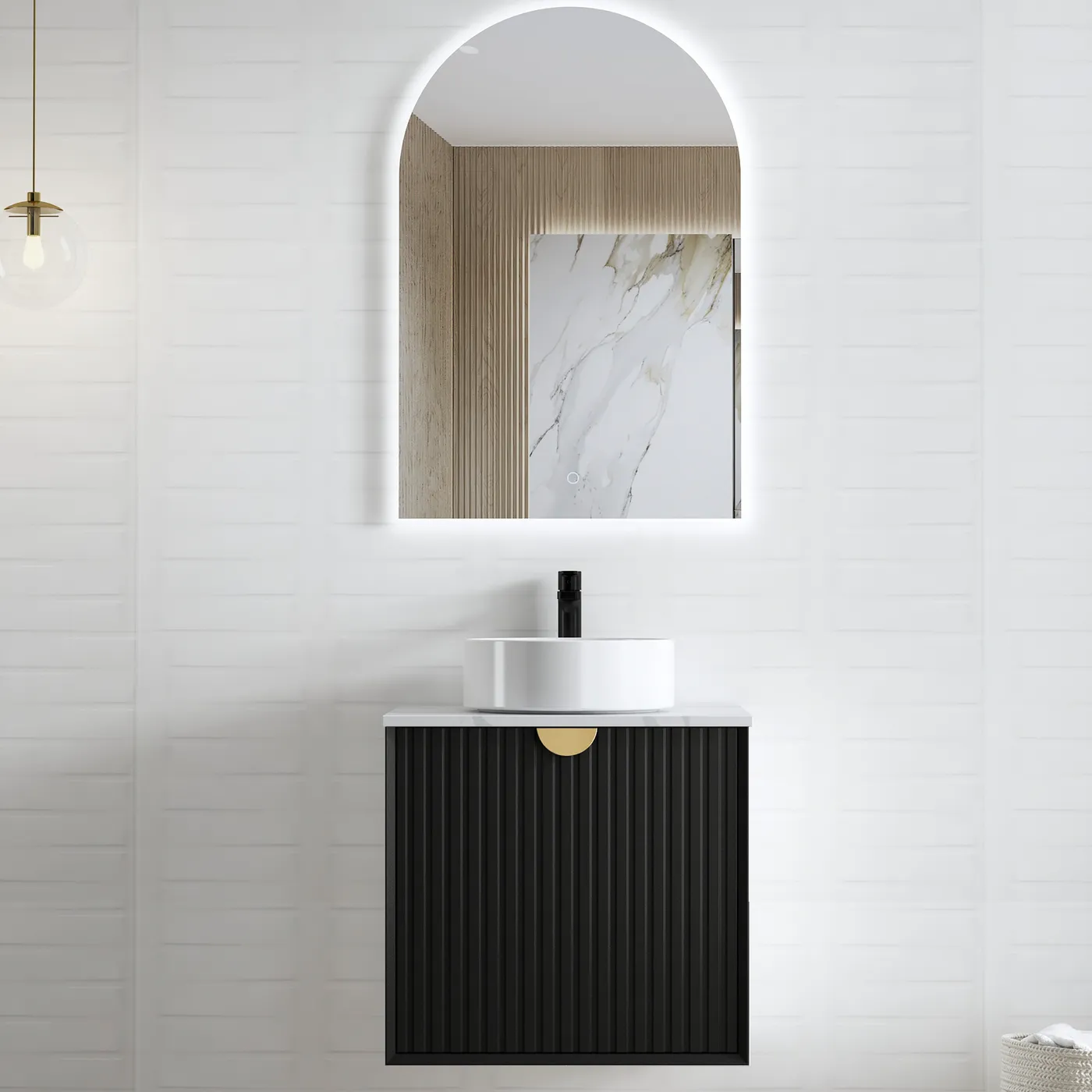 Marlo Matte Black Vanity Only 600mm