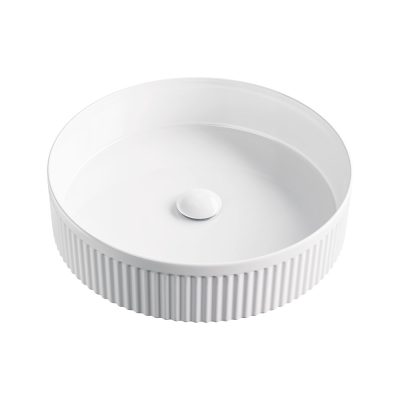Fienza Eleanor Round Above Counter Fluted Basin, Gloss White