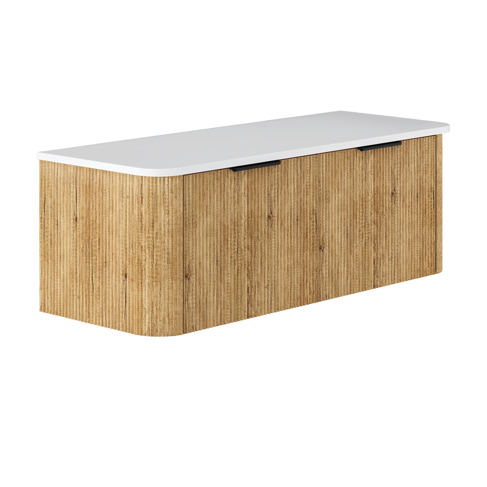Fienza Minka Curved Scandi Oak 1200mm Wall Hung Cabinet