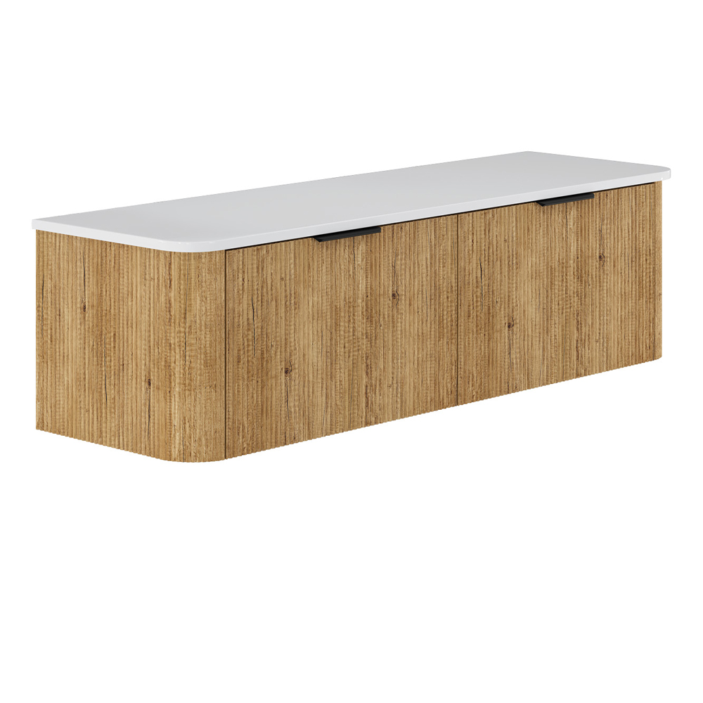 Fienza Minka Curved Scandi Oak 1500mm Wall Hung Cabinet