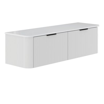 Fienza Minka Curved Satin White 1500mm Wall Hung Cabinet