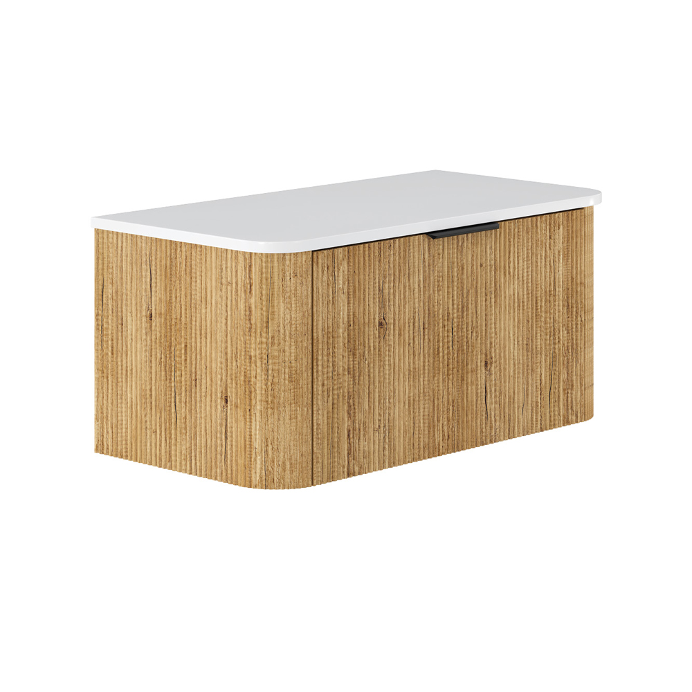 Fienza Minka Curved Scandi Oak 900mm Wall Hung Cabinet