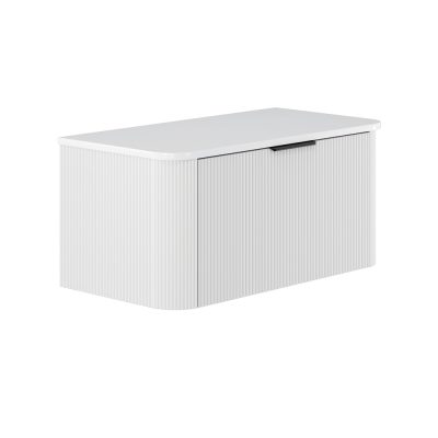 Fienza Minka Curved Satin White 900mm Wall Hung Cabinet