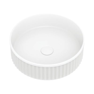 Fienza Minka Round Solid Surface Above Counter Basin - Matte White