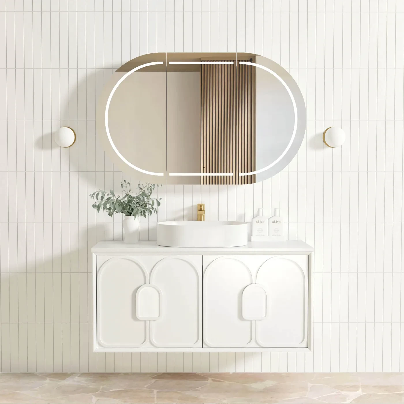 Otti Laguna 1200mm Satin White Wall Hung Vanity - Cabinet Only