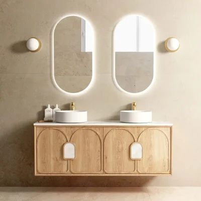 Otti Laguna 1500mm Natural American Oak Wall Hung Vanity - Cabinet Only