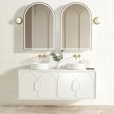 Otti Laguna 1500mm Satin White Wall Hung Vanity - Cabinet Only