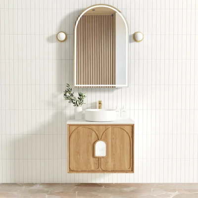 Otti Laguna 750mm Natural American Oak Wall Hung Vanity - Cabinet Only